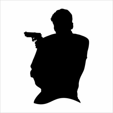 recommend clip art: Silhouette of a man with a revolver