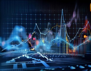 Business graph displaying data trends, illustrating analytics, statistics, and performance metrics.