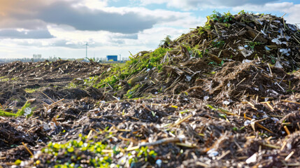 Obraz premium Biomass energy plants using agricultural waste