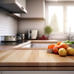 table with fruits ai generative 
