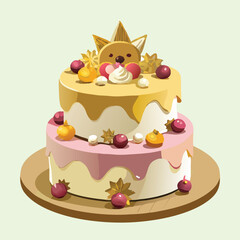 Cake for birthday, ceremony, event, celebration vector