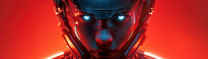 Futuristic warrior in battle armor inspired by Greek mythology, rendered in a dramatic eye-level angle, blending traditional art techniques with a touch of sci-fi realism