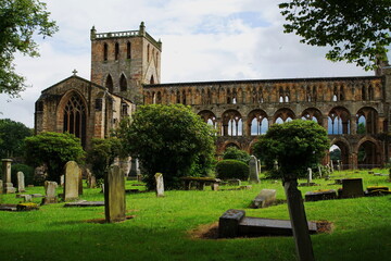 Fototapeta premium Jedburgh Abbey in the Scottish Borders, a ruined Augustinian abbey founded in the 12th century