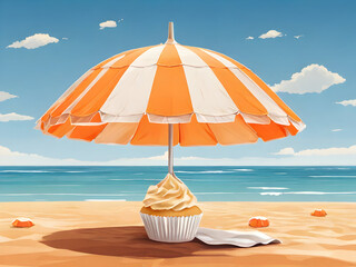 summer holiday background ai generative 