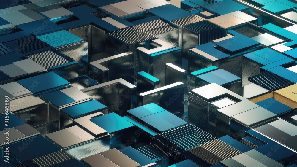 Poster seamless pattern wallpaper featuring blockchain design elements