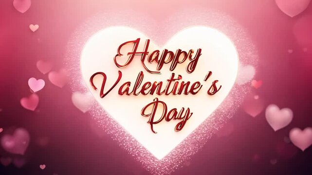 Happy Valentine's Day Greeting With Colorful Hearts And Sparkles Generative AI