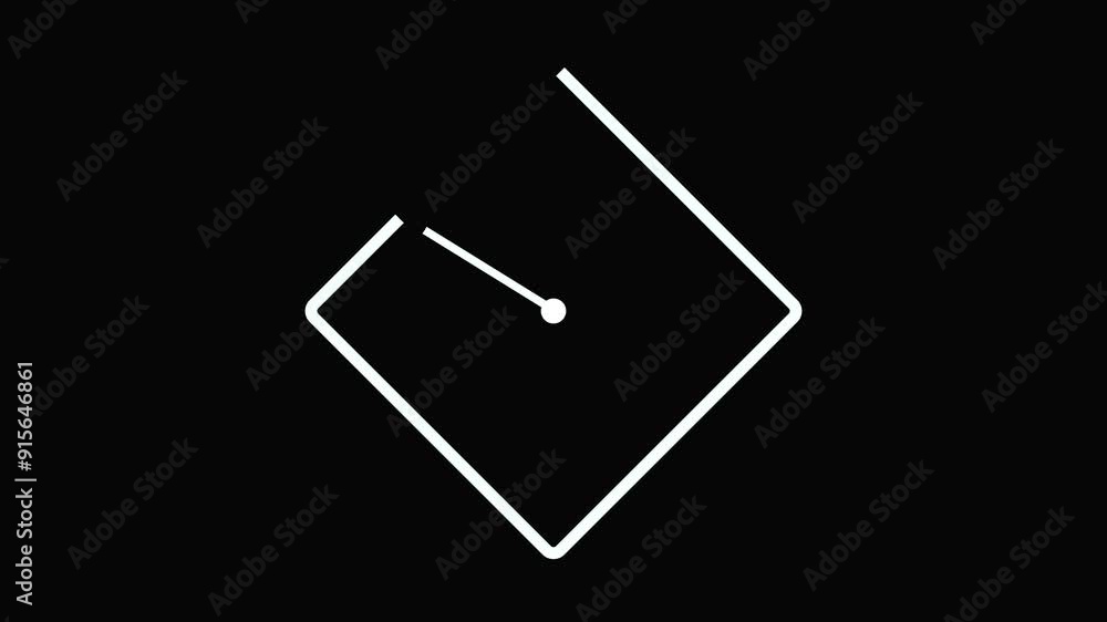 Poster withe digital clock icon, wall clock animation with black background