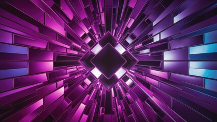 Colorful geometric background featuring rectangles and triangles in vibrant hues of purple violet magenta and electric blue Ideal for designs related to technology and electronic th