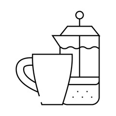 tea cup line icon vector. tea cup sign. isolated contour symbol black illustration