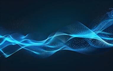 Abstract blue wave line with glowing light effect on dark background for technology and digital concept, vector illustration design ,vector Illustration ,8k resolution, ultra-realistic, cinematic, nat