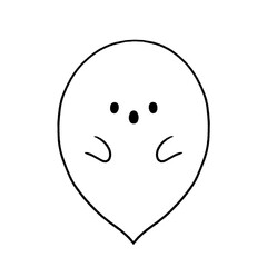 白黒　かわいいオバケ