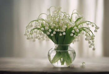 An elegant composition featuring the beauty of Lily of the Valley flowers delicately arranged in a v