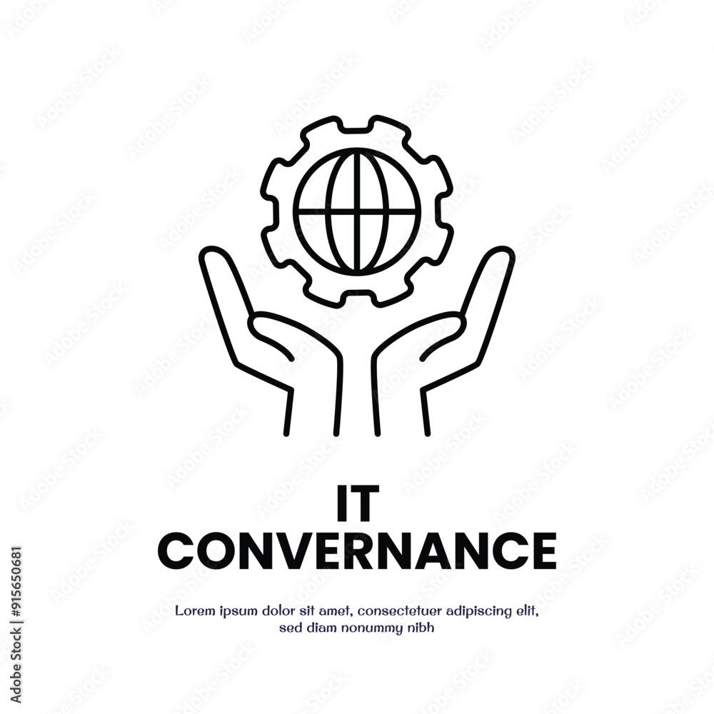 Aufkleber it convernance thin outline icon vector design good for web or mobile app