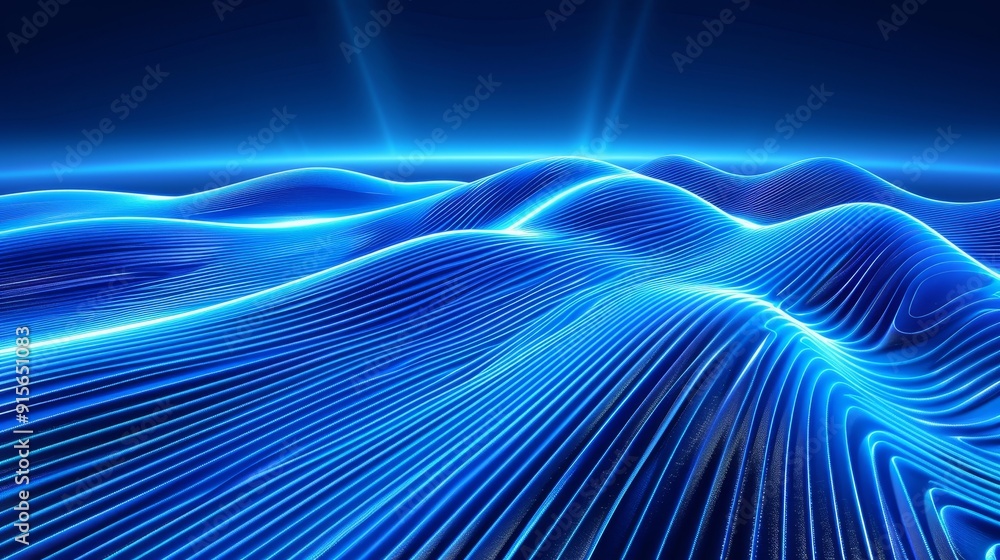 Poster abstract gravity wave background with 3d rendered hologram view representing physical processes in f