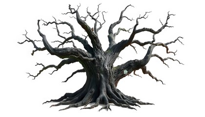 Fototapeta premium Bare Oak Tree Silhouette