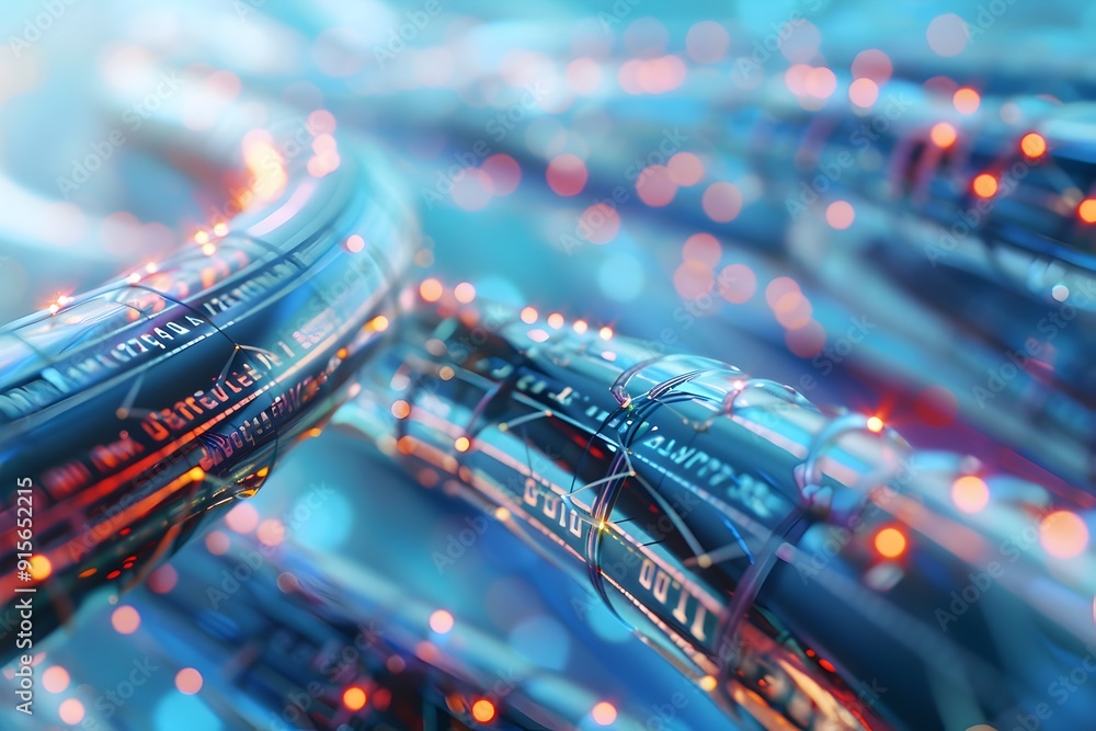 Poster lose-up of digital data cables, showcasing the intricate patterns and colors that represent informat