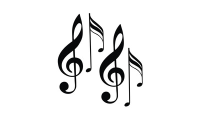Music notes, song, melody or tune flat vector icon