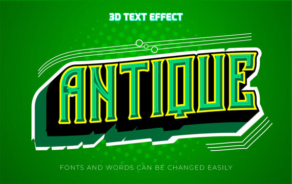Antique retro 3d editable text effect style