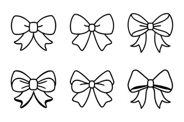 Bow vector icon, line art illustration of Bow