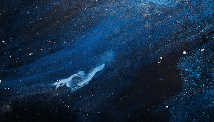 Fototapeta premium Dark blue and black abstract background with grainy texture. Deep and rich tones.