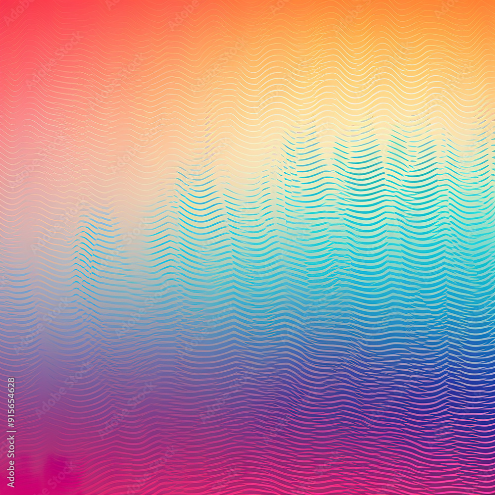 Poster abstract wavy pattern with gradient color transition.