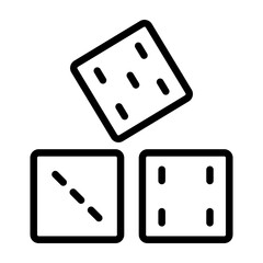 Dice Vector Line Icon Design