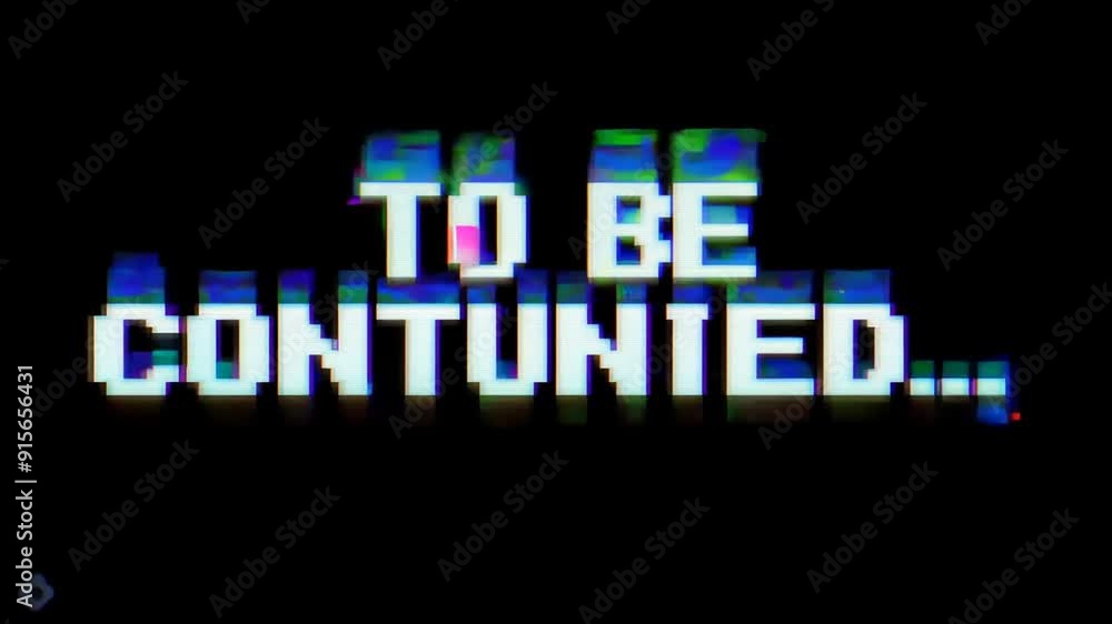 Poster glitching text on a black background indicating continuation generative ai