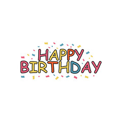 Happy Birthday transparent typography lettering design. birthday calligraphy font.