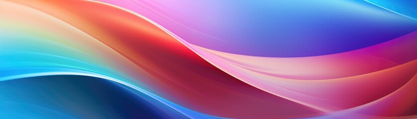 Fototapeta premium Multicolored abstract waves with a sense of depth, dynamic background