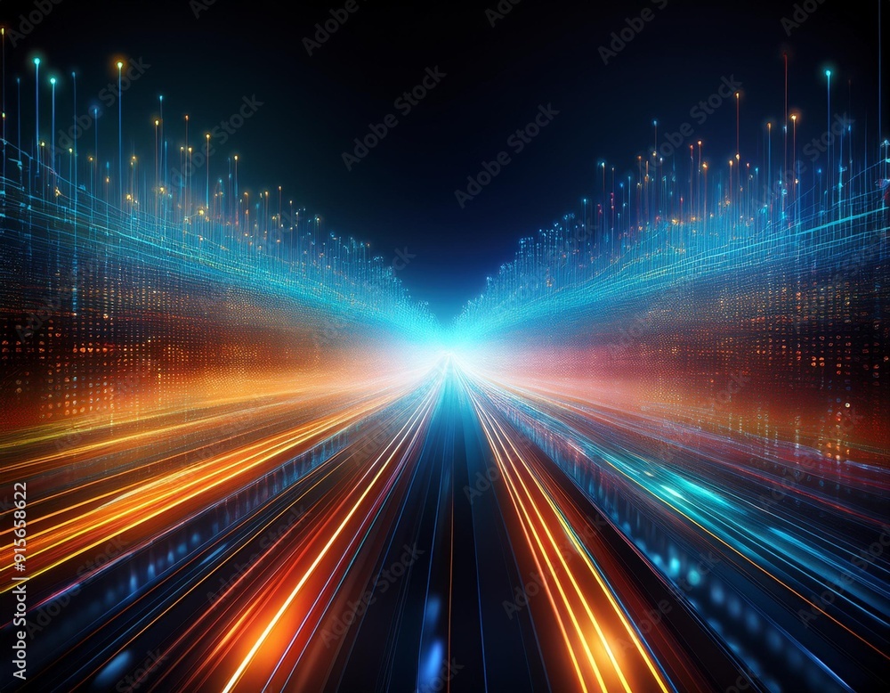 Poster abstract technology background of high speed global data transfer