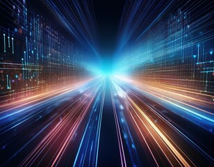 Obraz premium Abstract technology background of high speed global data transfer