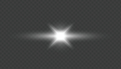 Abstract vector horizontal lens flares special lens flash light effect. Glowing streaks effect png. Laser beams sparkle on a transparent background. Luminous sunburst sparkling lined illustration