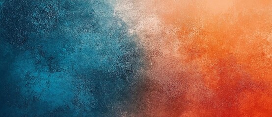 Abstract gradient background with grainy texture, blue and orange color, noise effect.
