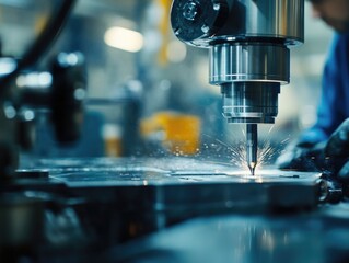 Man working on a machine in a factory setting