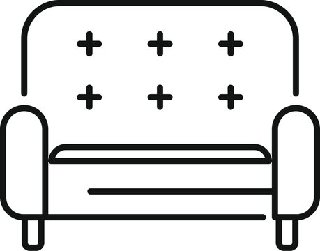 recommend clip art: Line drawing of a sofa perfect for relaxing in the living room