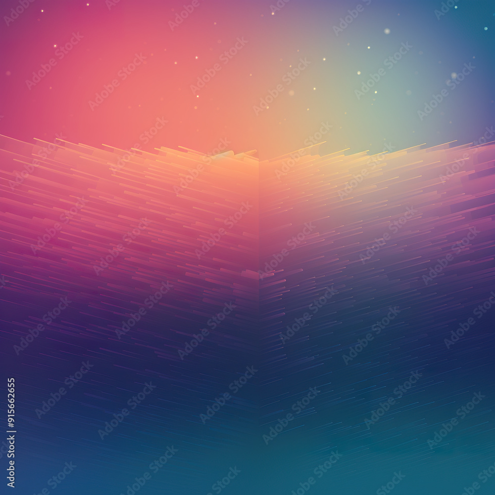 Poster abstract gradient background with diagonal lines and glowing specks.