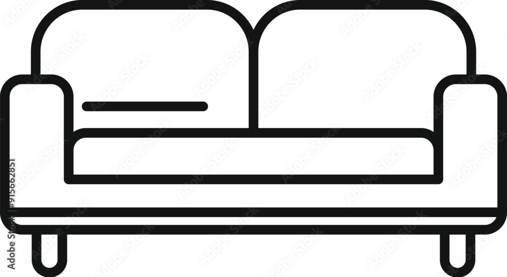 Poster simple line drawing of a sofa with backrest and armrests