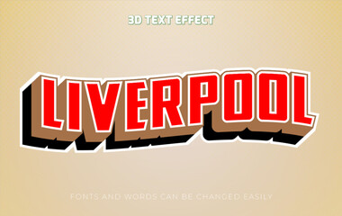 Liverpool football 3d editable text effect style