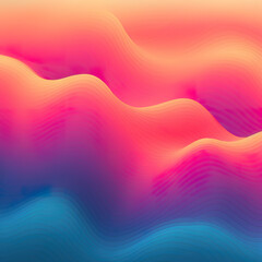 Abstract Wavy Pattern in Blue, Purple, Pink and Yellow.