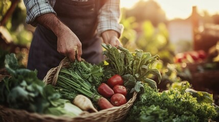 Harvesting Fresh Greens and Tomatoes