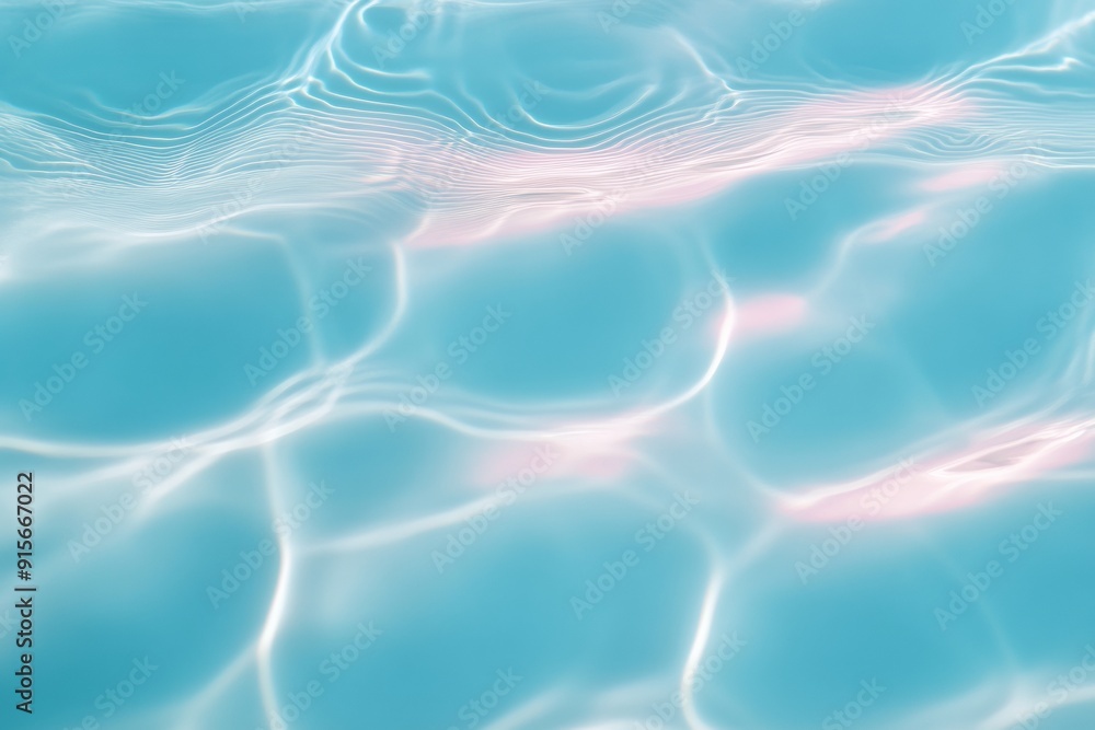 Poster pastel pink ripples on gradient blue background crisp day with soft shadows and color contrast
