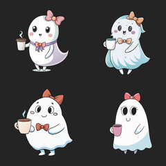 set of funny cartoon monsters