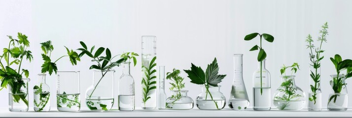 Discover the fusion of science and nature in a sharp photo featuring laboratory glassware