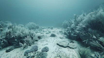 Gardinen Bleached Coral Reef Underwater © our_future