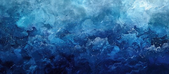 Space hand painted watercolor backdrop Abstract galaxy artwork Cosmic dark blue surface. with copy space image. Place for adding text or design