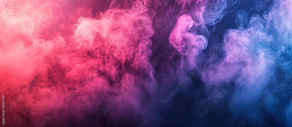 Poster vibrant smoke against a dark backdrop. with copy space image. place for adding text or design