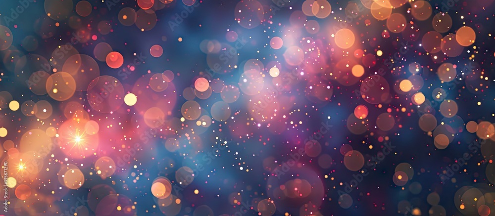 Aufkleber Elegant abstract background featuring bokeh lights and star textures. with copy space image. Place for adding text or design