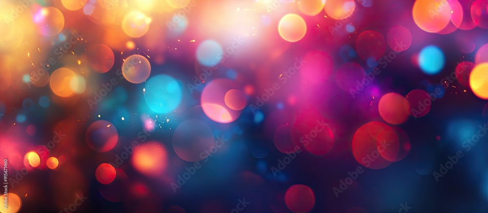 Aufkleber Chaotic lights in moriol fade out of focus abstract photographic backdrop. with copy space image. Place for adding text or design