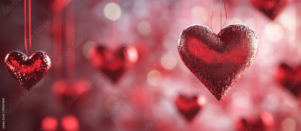 Fototapete valentine s day backdrop featuring hearts. with copy space image. place for adding text or design