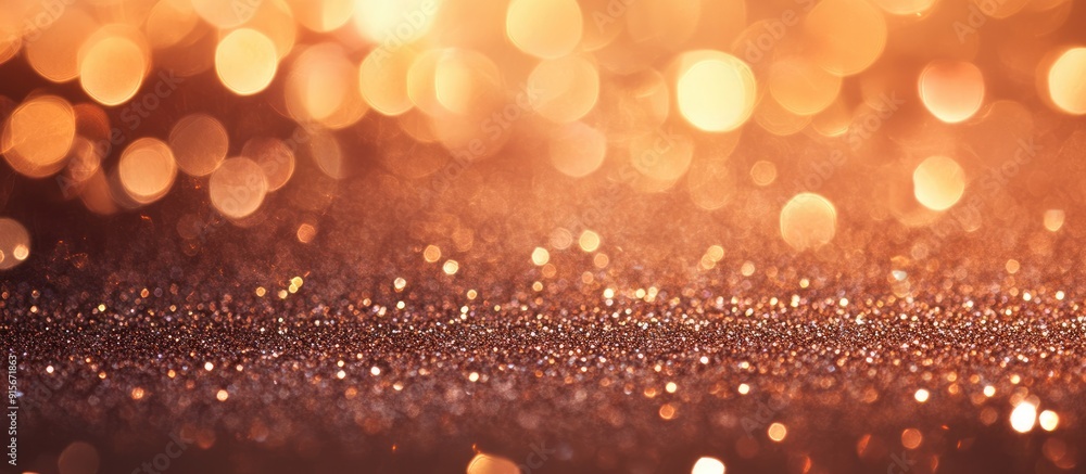 Leinwandbilder Blurry textured background with shiny copper glitter. with copy space image. Place for adding text or design